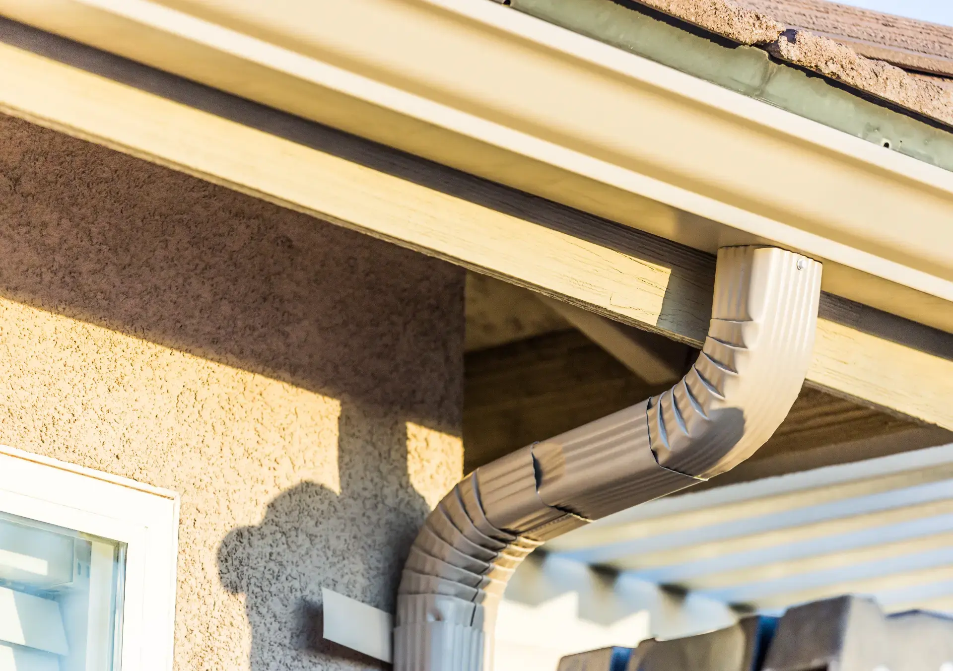Overflowing gutters on a home in New York